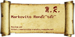 Markovits Renátó névjegykártya