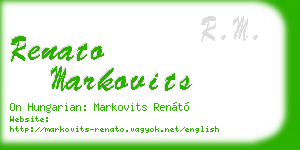 renato markovits business card
