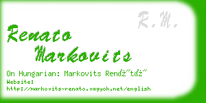 renato markovits business card